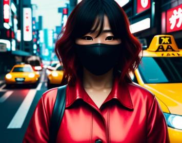 Chica de rojo en tokyo