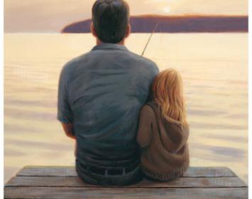 Bella ama a Papa pescando